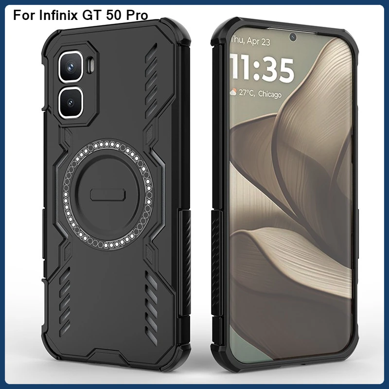 Étui pour Infinix GT 50 Pro, antichoc, adsorption magnétique, durable, PC+TPU, dissipation de la chaleur, pour Infinix GT50 Pro