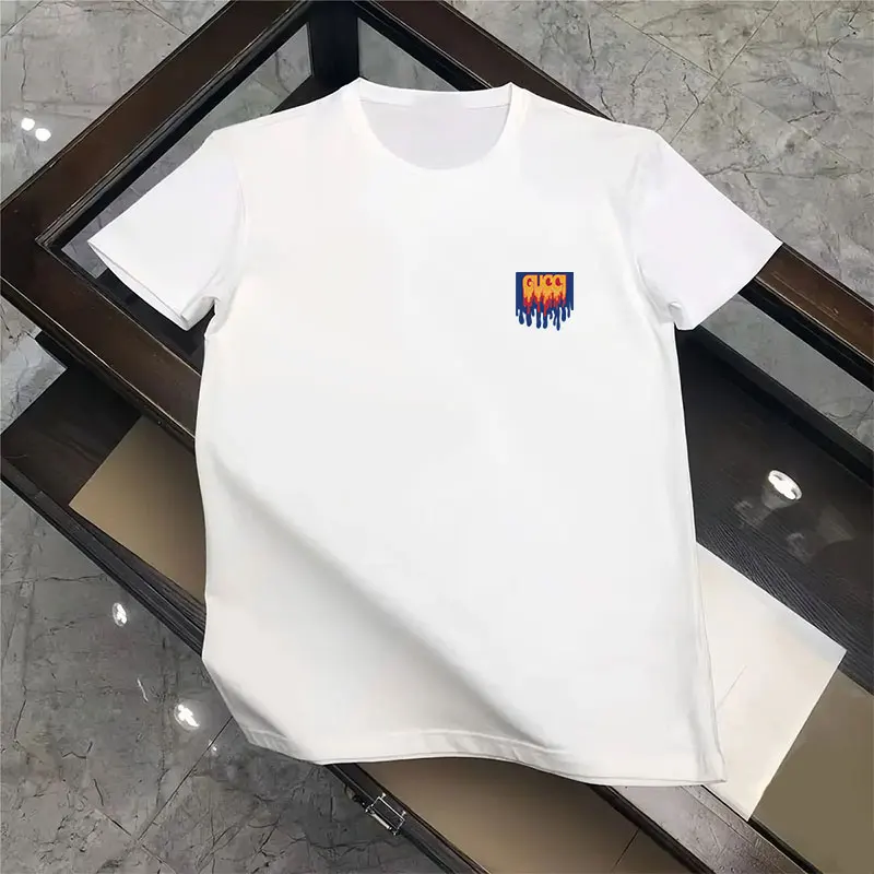 العلامة التجارية الجديدة الرجال الصيف الفاخرة الأزياء العلامة التجارية الدولية الكرتون تي شيرت مطبوع القطن الياقة المستديرة الترفيه مدينة Y2K فضفاض المحملة