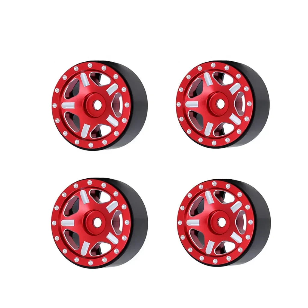 

4PCS 1.0" Beadlock CNC Micro Crawler Wheel Rim Hub for 1/24 RC Crawler Car Axial SCX24 90081 AXI00001 Gladiator