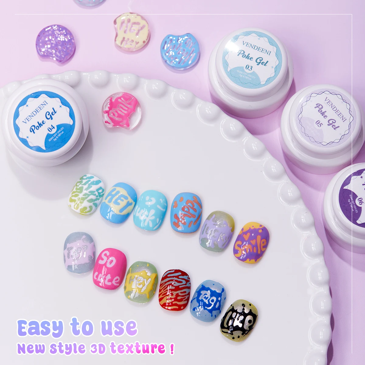 

vendeeni Poke Sculpting Gel Classic 12Colors Кружевной гель-лак для ногтей OEM/ODM poke Sculpting Gel Оптовая продажа Poking Gel Nail Art