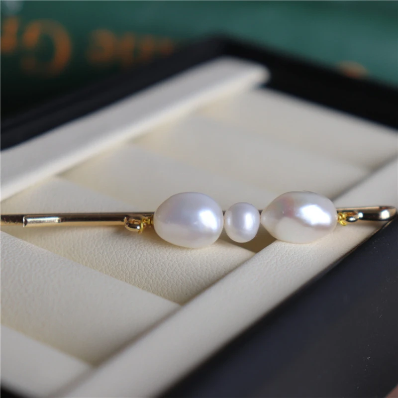 Tiara Hair Accessories for Women Girls Hairpins Natural Baroque Pearls Bowknot Bride Jewelry Hand Made Irregular Wedding Gift