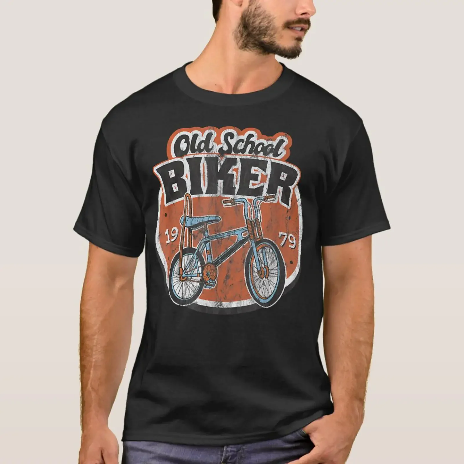 1979 Old School Biker Bonanazarad T-Shirt, Vintage-Stil, leicht gewaschen, für Herren, bequem, lässig, Unisex, grafische Designer-Kleidung