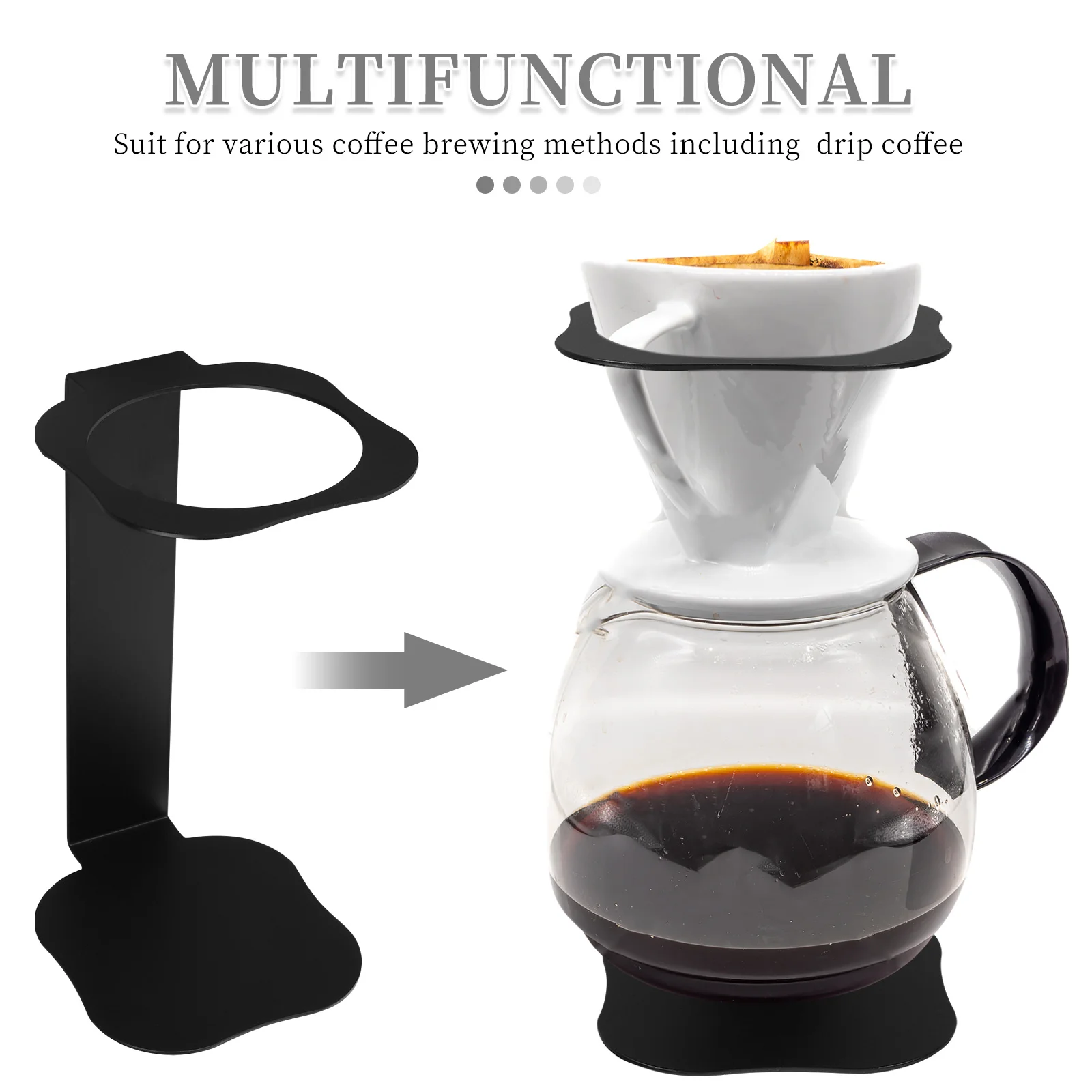 أسود الحديد معدن القهوة بالتنقيط مخروط حامل حامل مرشح صب أكثر من فنجان القهوة سلة المرشح أدوات صنع القهوة المطبخ