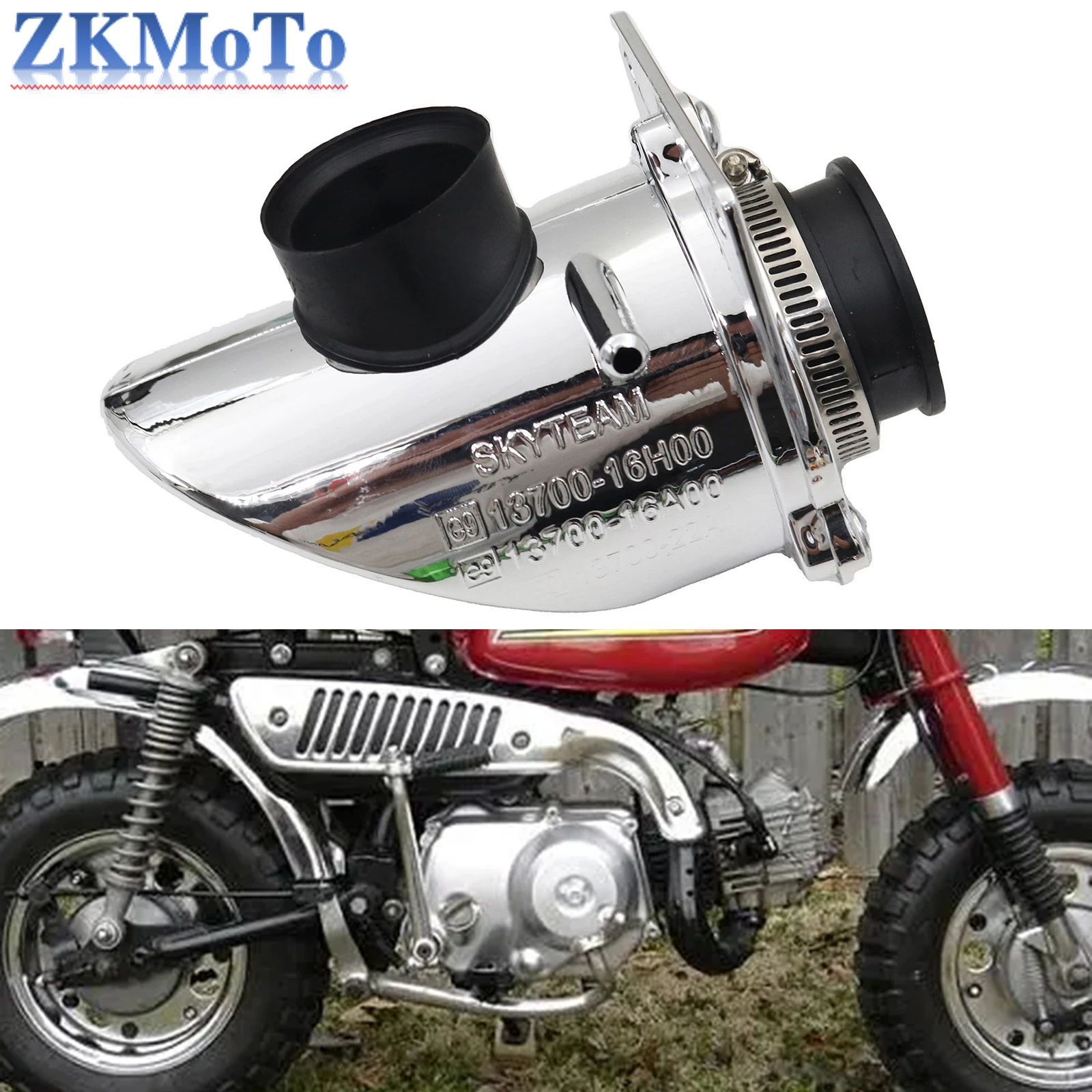 Mini Moto Scooter Silver Motorcycle 35mm Air Filter Fit For Honda Monkey Bike Orangutan Bike Parts Z50 Dirt Pit Bike Z50