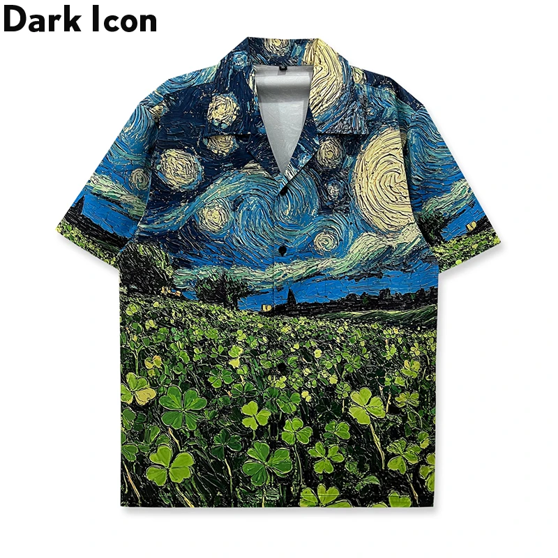 

Гавайские рубашки с цифровым принтом Dark Icon, летние пляжные рубашки для мужчин