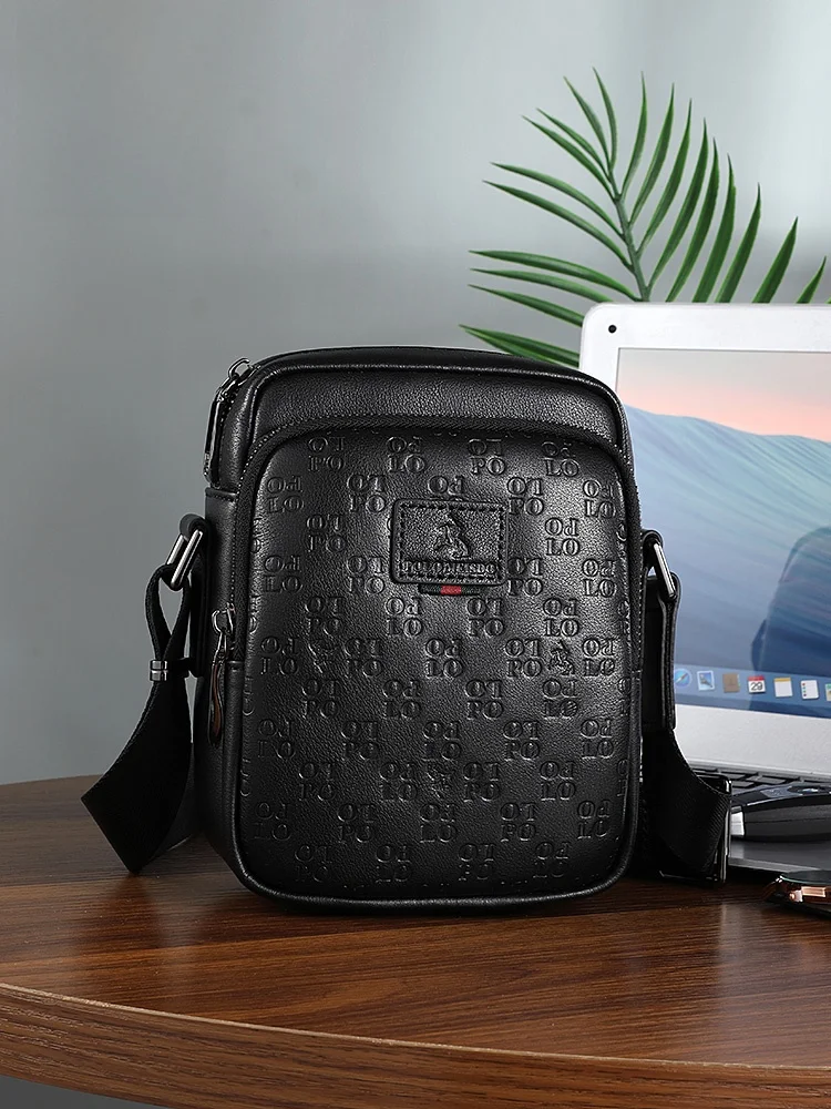 

Faionable Small Leather oulder Bag for Men Casual Sle Zipper Closure Men's Crossbody Bag Soft Polyester