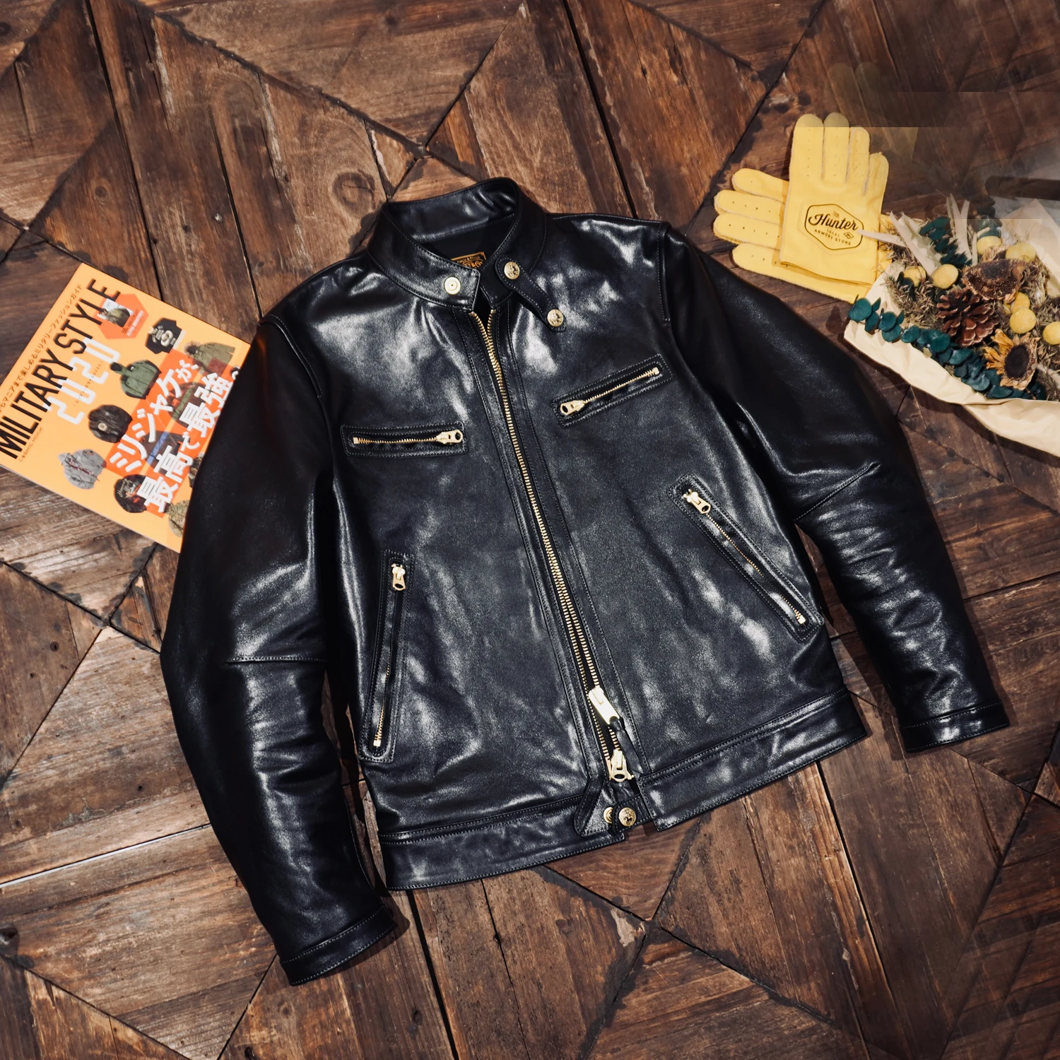 

Tailor Brando полностью зернистая мужская куртка из конской кожи растительного дубления J100 с воротником-стойкой, мотоциклетная куртка из натуральной кожи