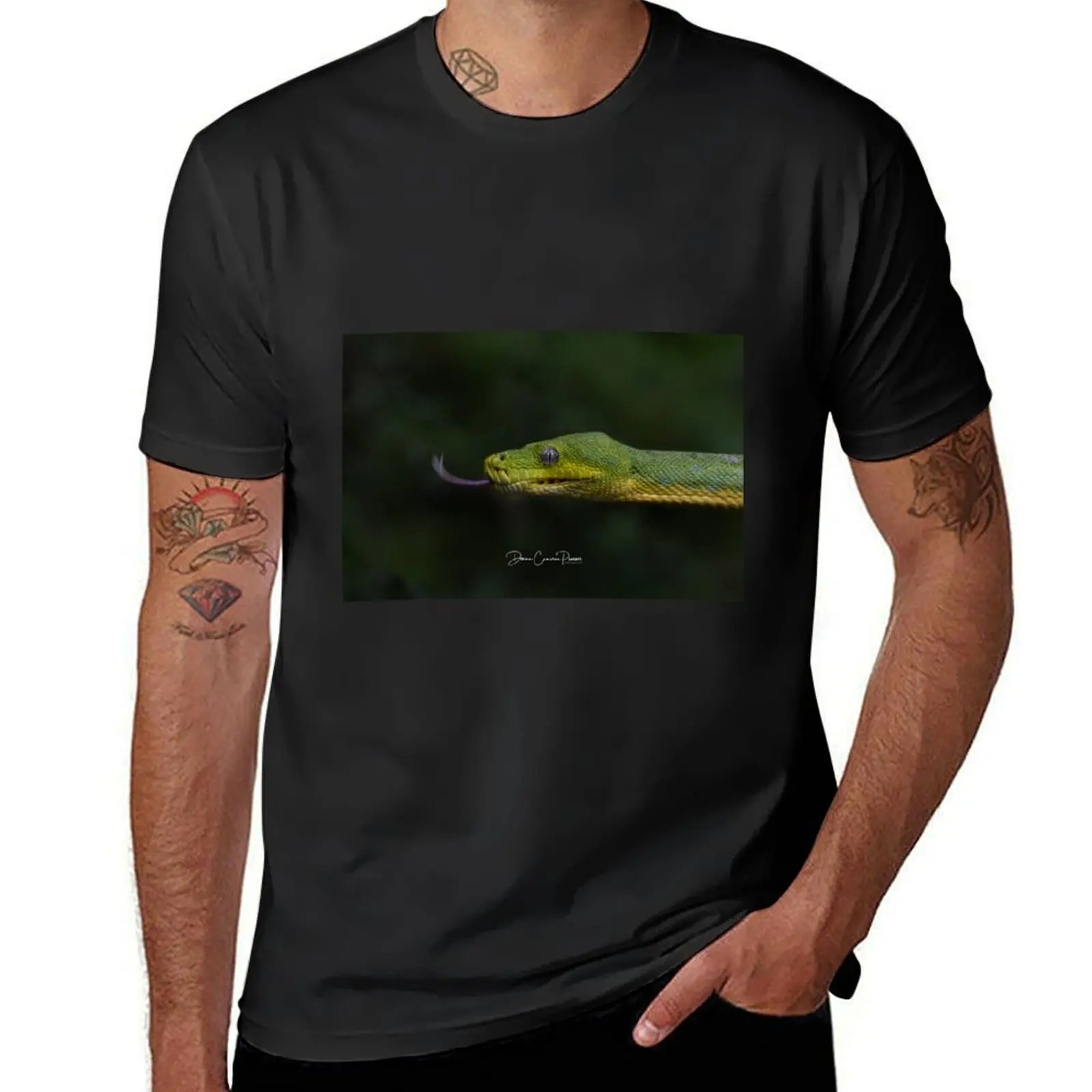 Green Tree Python T-Shirt plain cute clothes aesthetic clothes tshirts for men