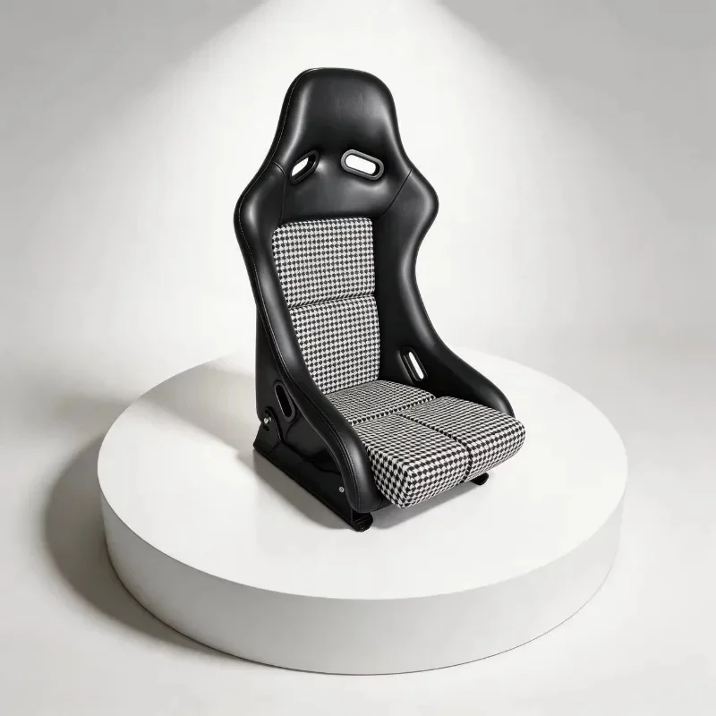 High Quality Universal Racing Bucket Seat, PVC Leather With Rail Slider For Sim Racing Vehicle Tuning Mod Parts