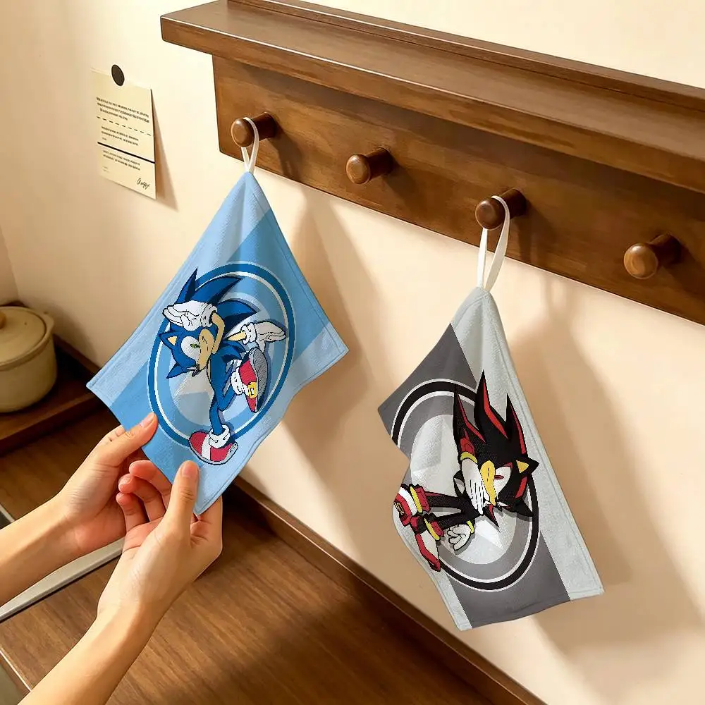Game S-SoNiC-C R-RuMbLe-E Polyester Cotton Hand Wiping Towel, Hanging Towel, Quick Dry for Kitchen Bathroom Daily Supplies