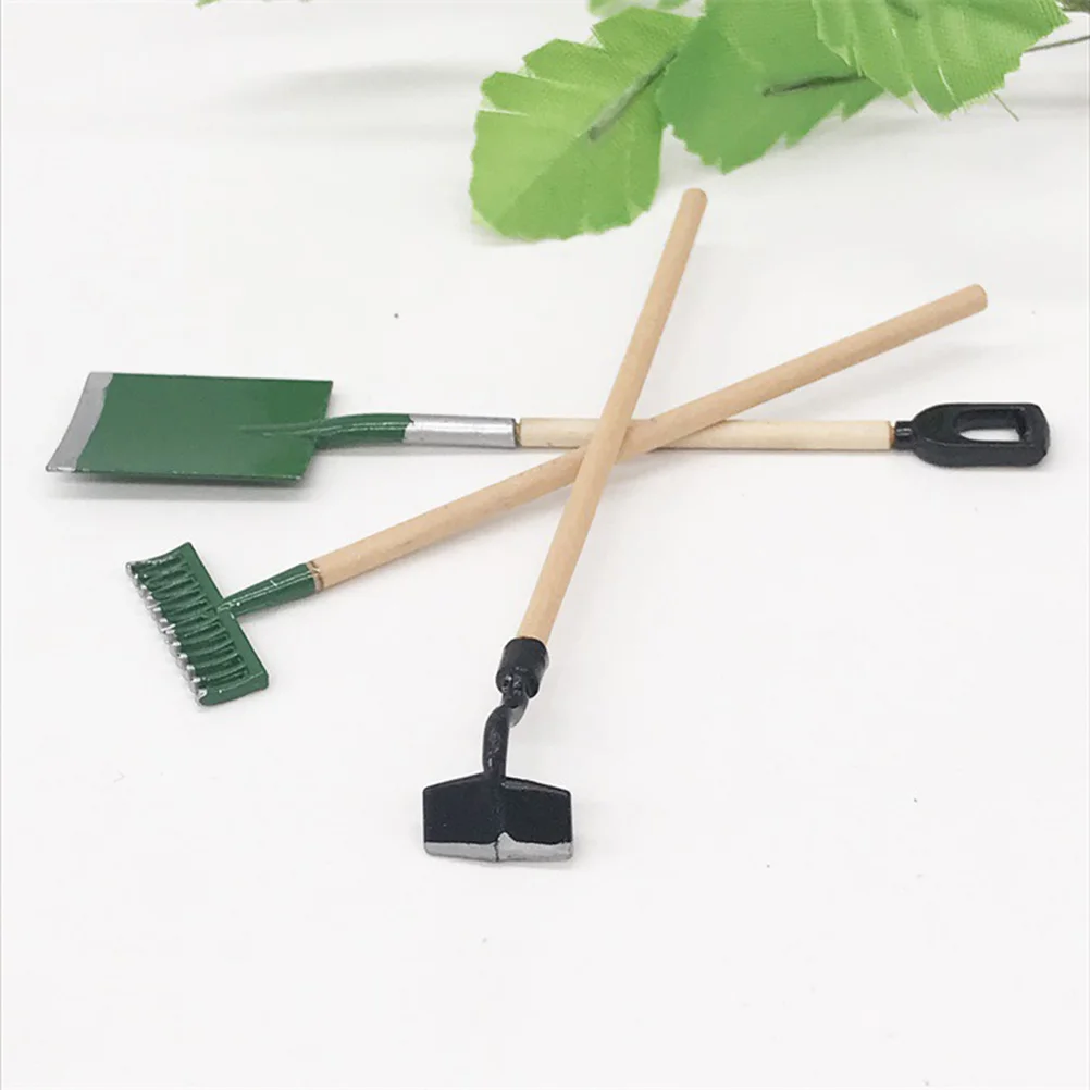 3 Pcs Childrens Toys Mini Rake Accessories Hoe Gardening Tool Spade Kids Play House