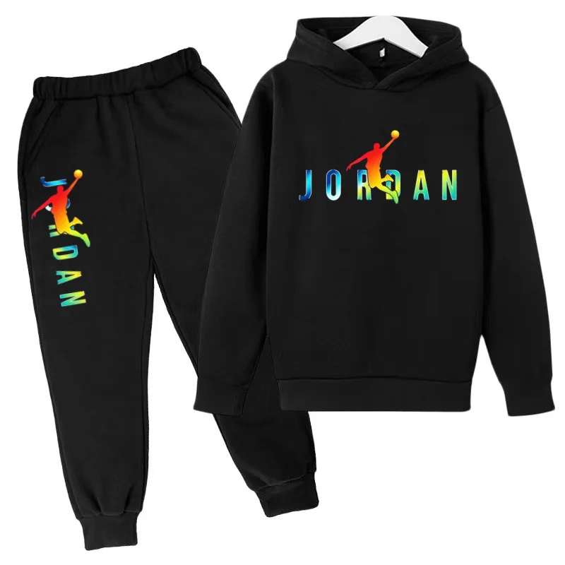 Kids Autumn Winter Hoodie Boy Girl 3-13Yrs Letter Print Clothing Casual Top+Trousers 2P Child Gift Brand Sports Coat Jogging Set
