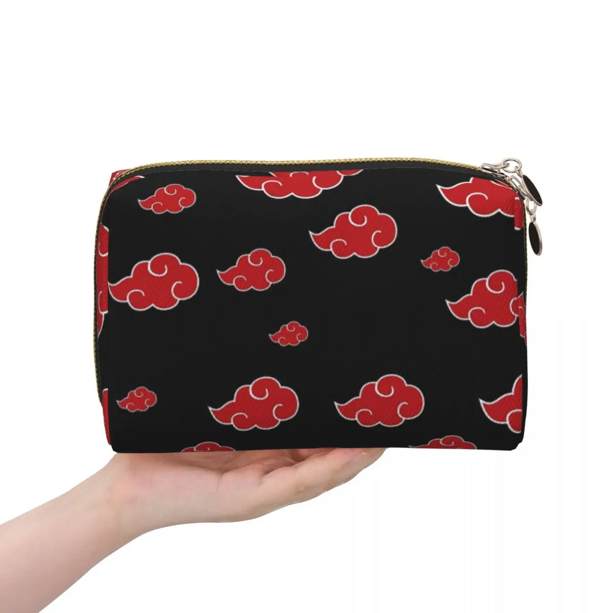 Black And Red Cloud Women Cosmetic Bags Travel Makeup Organizer Pouch Toiletry Storage Dopp Kit Box