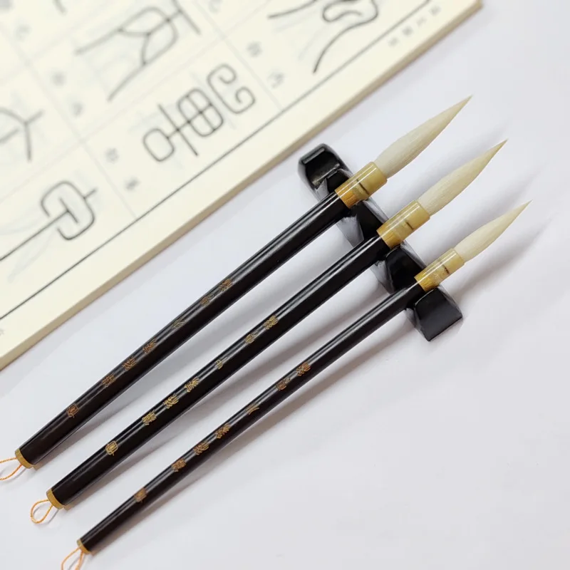 Woolen Hair Seal Script Calligraphy Brush Professional Running Cursive Script Brush Chinese Painting Character Practice Brush