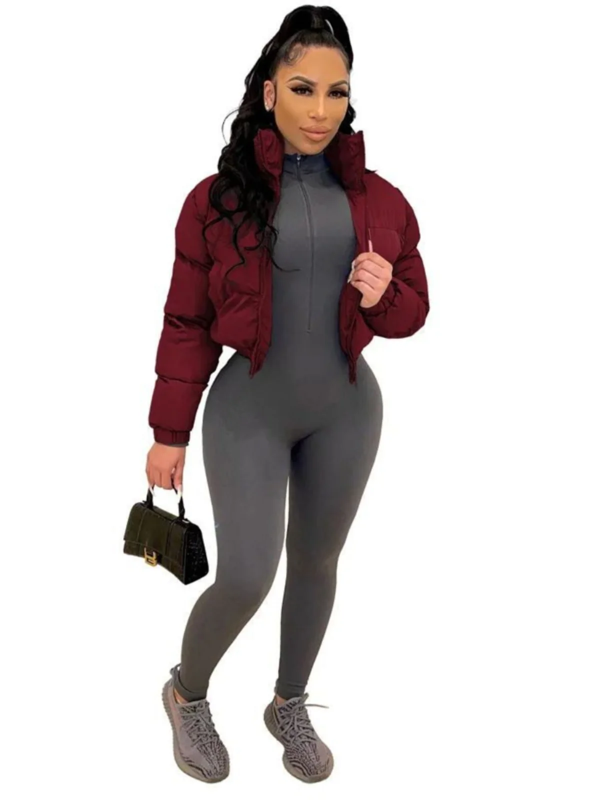 Cappotto da donna con colletto rialzato in puro colore ort Jaet Street Sle vestibilità ampia lungo Sve Ultra ort con chiusura a bottoni