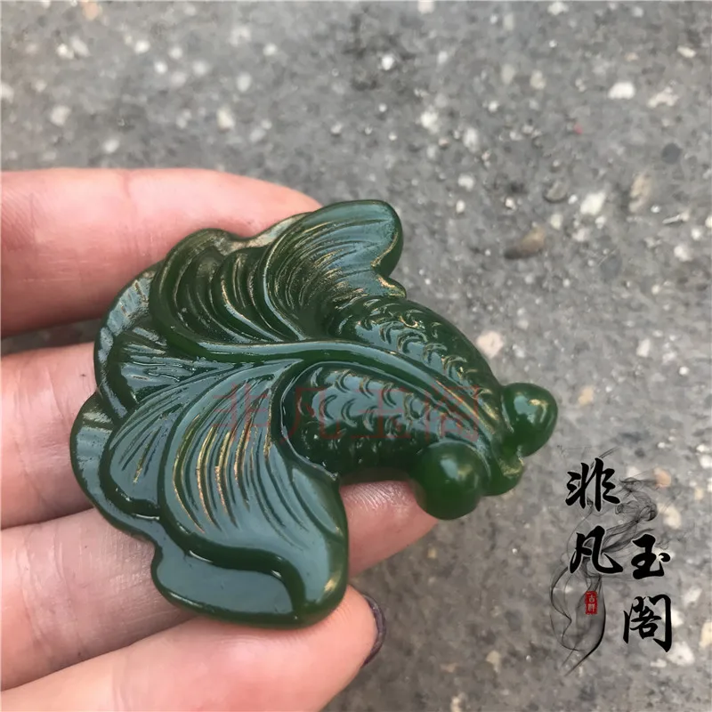 Hetian яшма шпинат зеленый древний нефритовый кулон каждый год Yu Laoyu культурный и антикварный