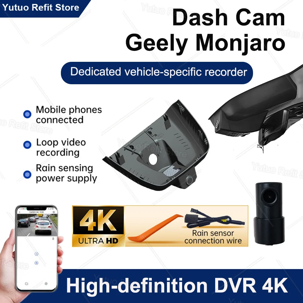Plug and Play 4K 2160P Dash Cam Camera For Geely Monjaro grand koleos Starray 2021-2026 Hatch Hatchback Sedan Car DVR DashCam 4K