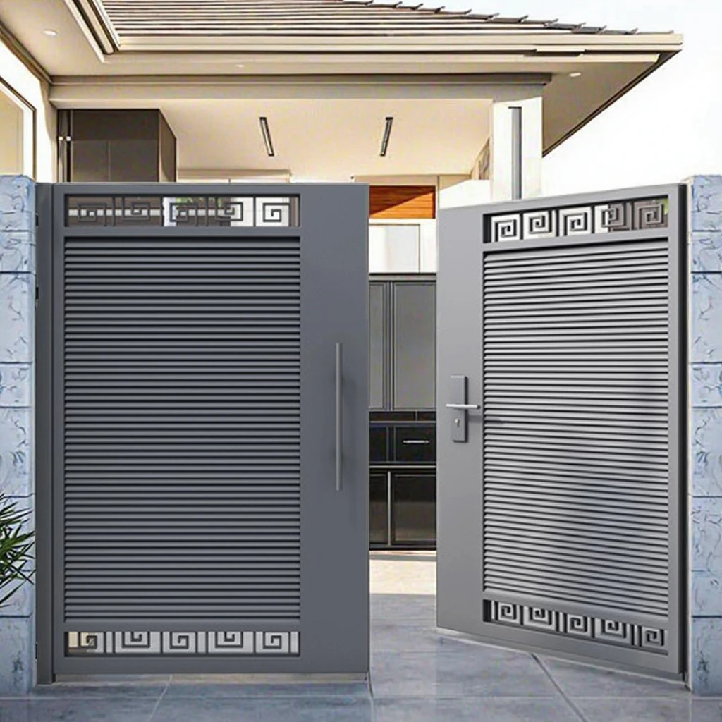 Customization High Quality Automatic Garden Main Gate Design Aluminum Swing Gates for Villas Driveways Iron Material