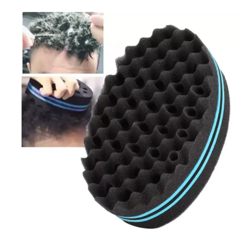 New Double-Sided Magic Twisted Hairbrush Sponge Fashion Styling Oval Dual Use Perforated Curly Sponge Wave Roll Washable Tool