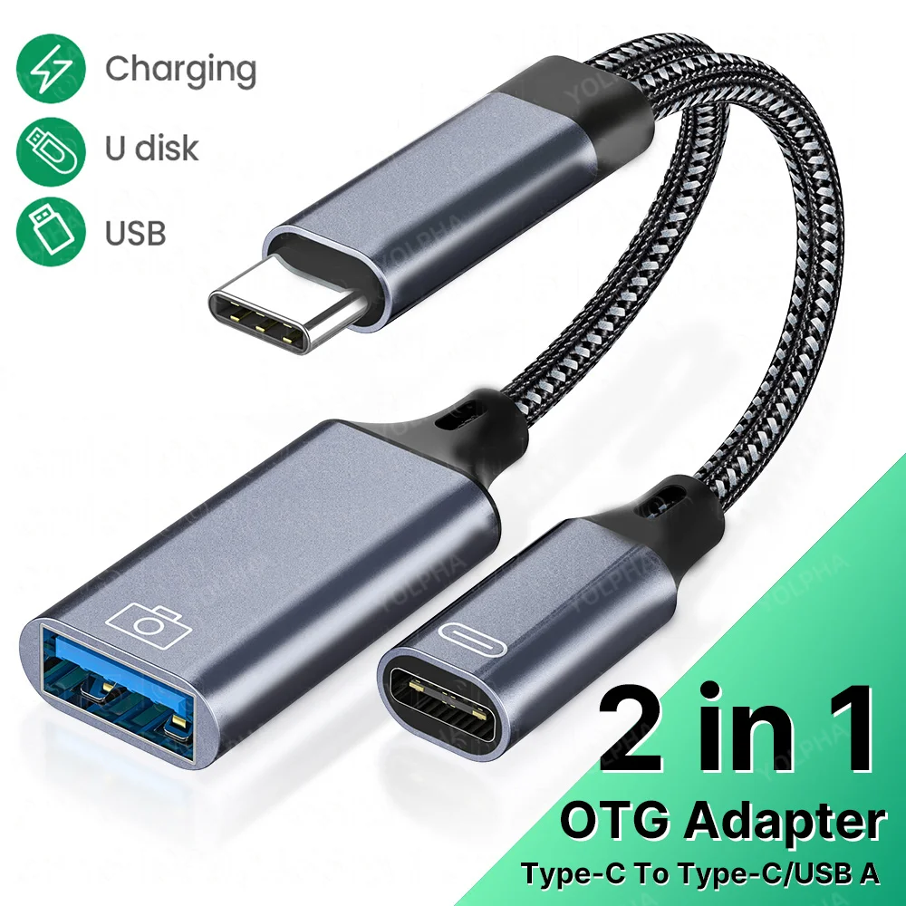 

USB C OTG кабель адаптер для телефона 2 в 1 Тип C к USB A адаптер с PD зарядным портом для Samsung Huawei Xiaomi телефона ноутбука планшета