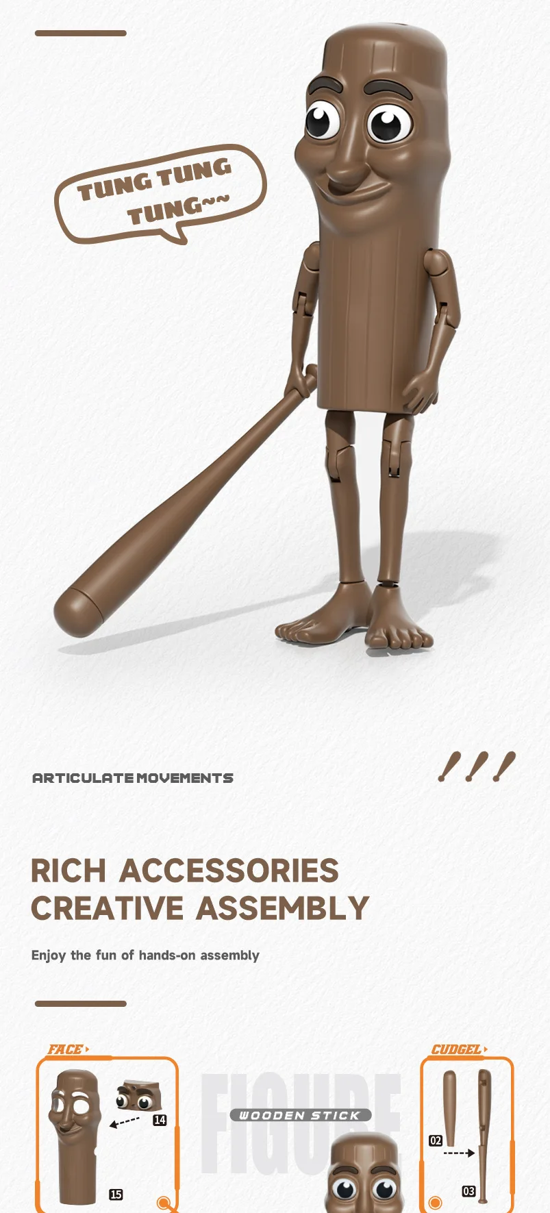 Shanhaijing Ung Tung Tung Sahur Figuren Spielzeug Anime-Modell Actionfiguren Schreibtischdekoration Geschenk – Detail 1