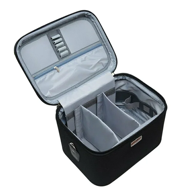 

Storage Multifunctional partition waterproof makeup storage bag Double layer makeup and nail art portable makeup case