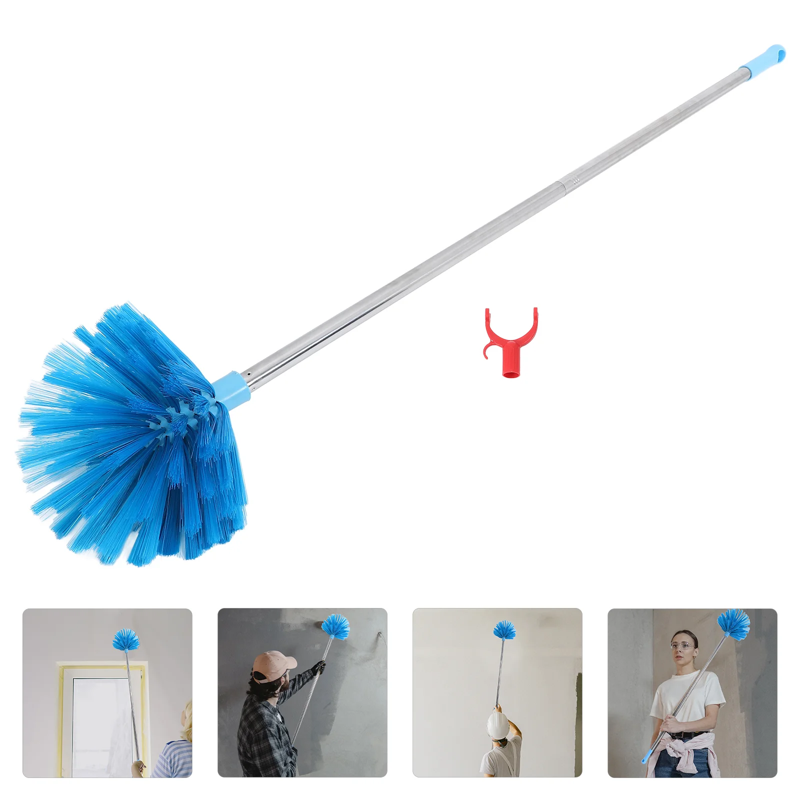 

Ceiling Fan Telescopic Dust Brush Duster for with Extension Dusting Cobweb Rod Pole Spider Remover