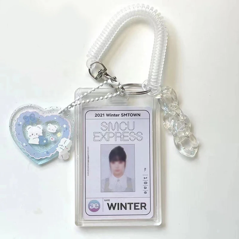 INS Baby Blue Milk Photocard Holder Credit ID Bank Card Photo Display Holder Bus Card Protective Case Pendant Card Sleeve