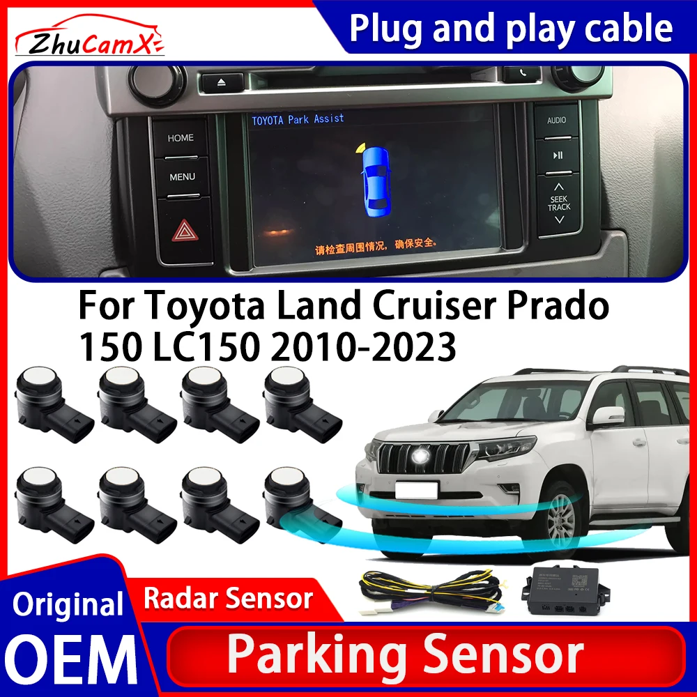 ZhuCamX OEM Car Parking Sensor Kit Buzzer Alarm Reverse Radar Detector System For Toyota Land Cruiser Prado 150 LC150 2010-2023