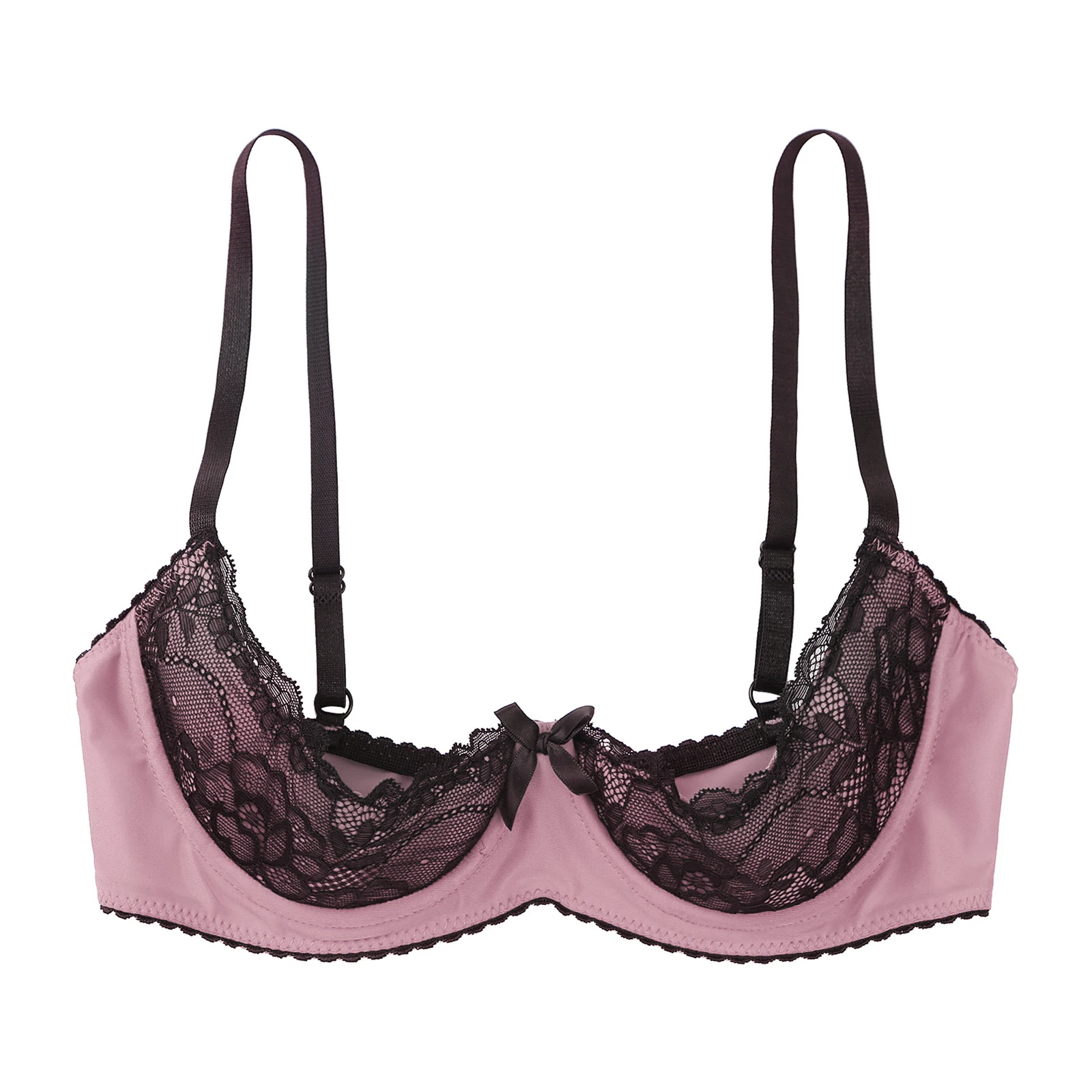 Women's Sexy Push Up Lace Bra, Half Cup Underwire
