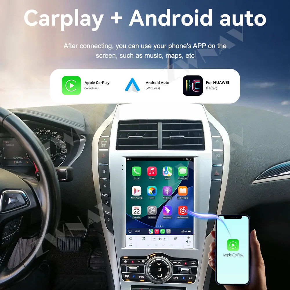

Wireless Carplay 12.1 Inch Touch Screen Autoradio Stereo For Lincoln MKZ 2017-2019 Android 14 GPS Navigation Head Unit Auto