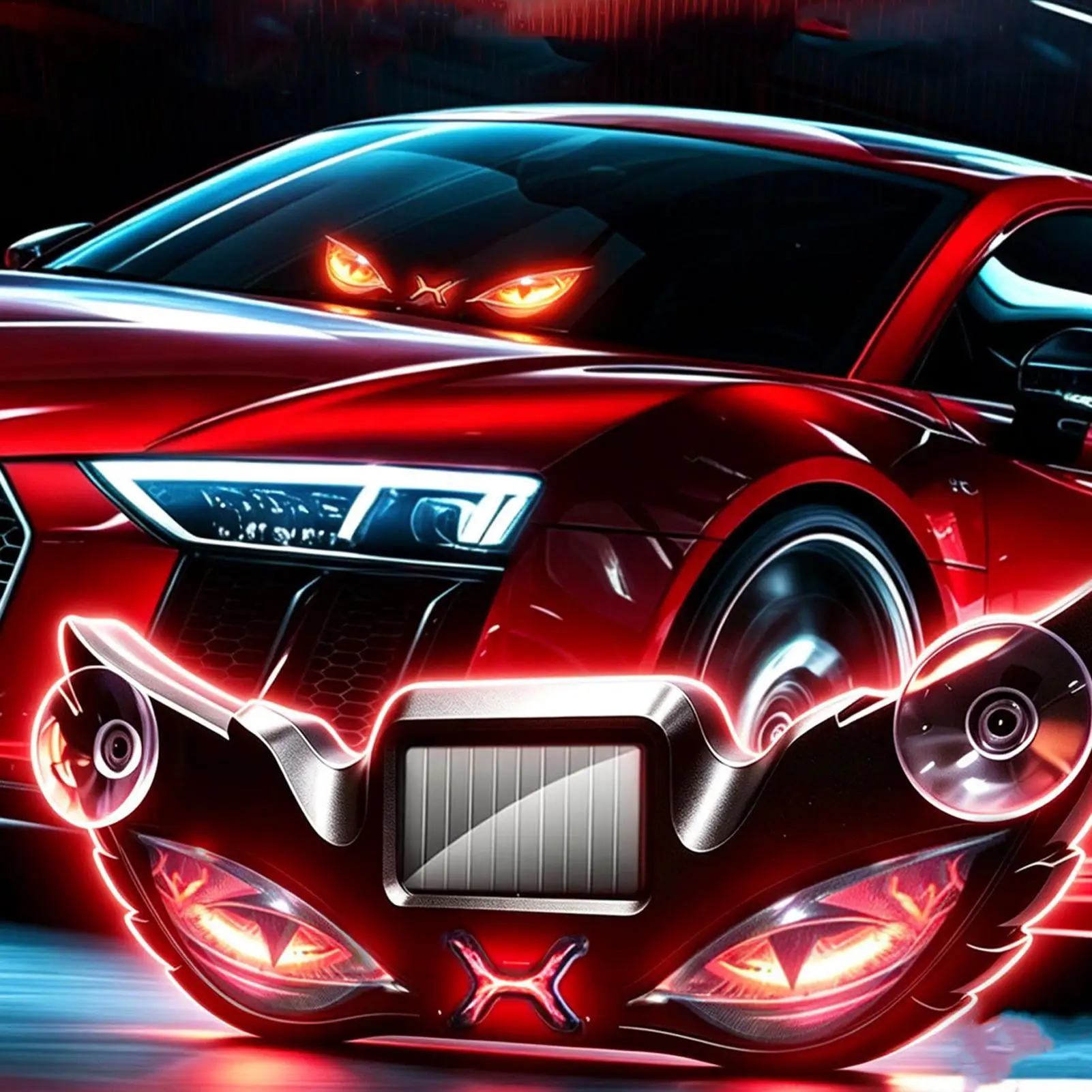 Solar Eyes For Cars No Drill Multi-Mode Safety Warning Windshield Eyes Car Solar Lights For Truck MPV RV Sedan Van Vehicle