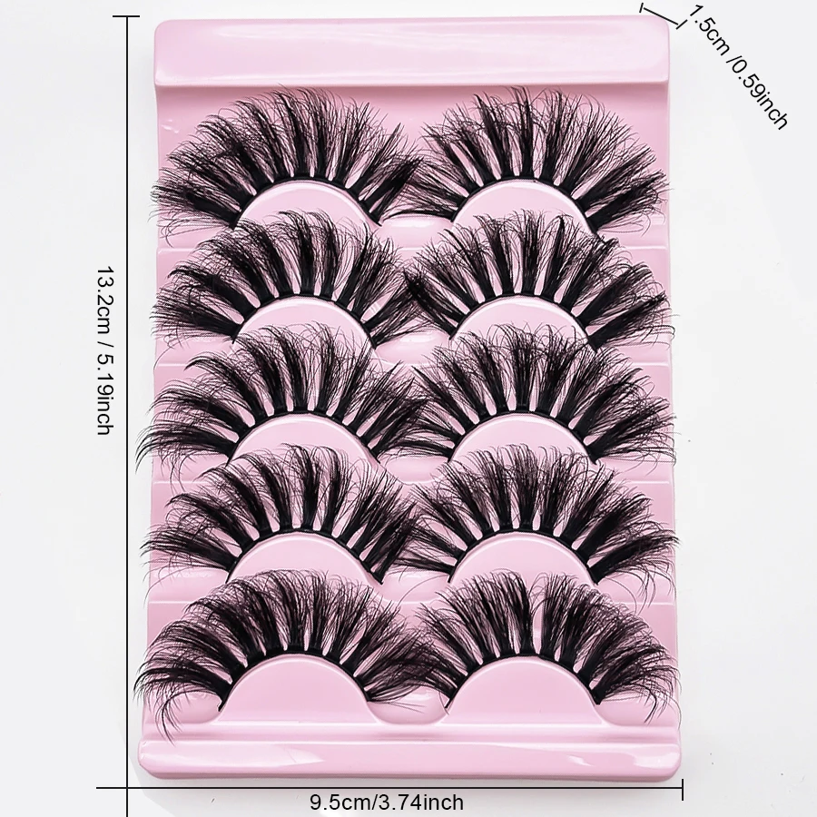 ขนตาปลอมฟู 5 คู่ ขนตาปลอมหนาแบบมิงค์ นุ่ม เป็นธรรมชาติ งอนเด้งสะดุดตา