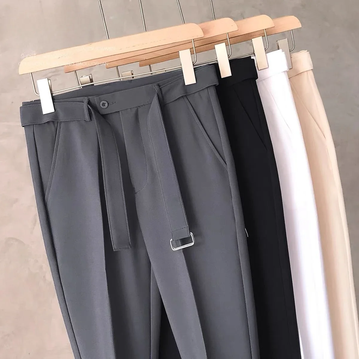 Draped Office Trousers For Men Fluid White Man Suits Pants Work Summer 2024 Chinese Homme Clothing Premium Stylish Formal