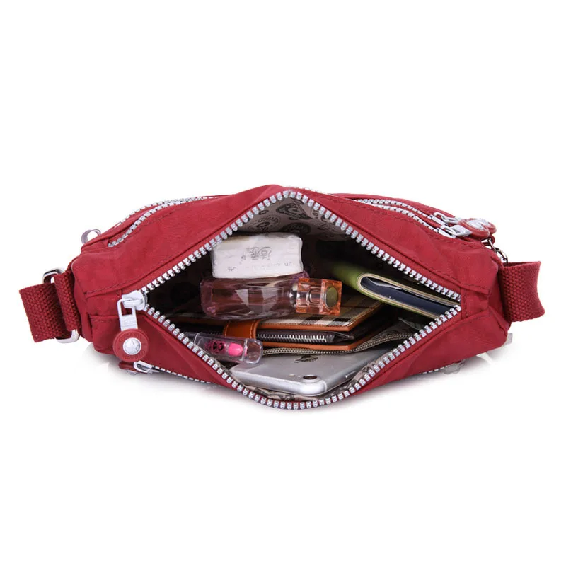 High Quality Casual Nylon Men Women Shoulder Messenger Bag Girl Cross Body Phone Purse Lightweight Blue Black Red Purple M1562