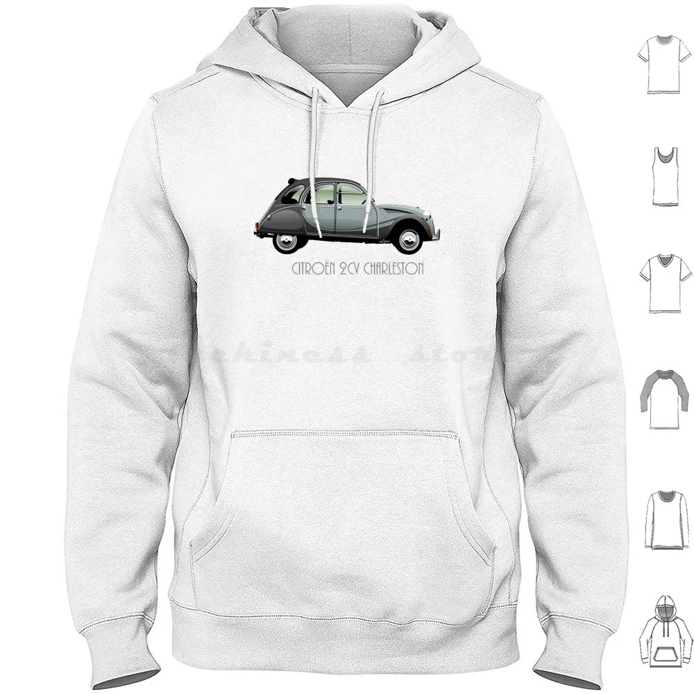 Citro ? N 2cv Grey Hoodies Long Sleeve 2cv 2 Cv Deux Chevaux Deuxchevaux Grey Classic French Car France Icon Special