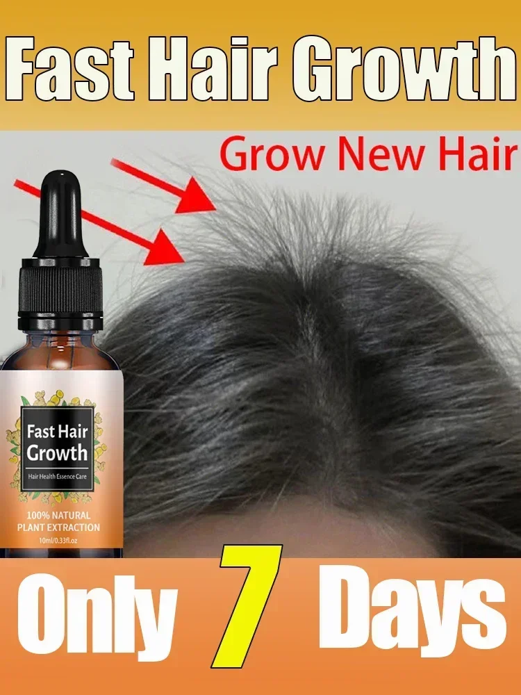 

7 Days Fast Ginger Hair Growth Serum Treatment Anti Hair Loss Scalp Fast Hair Growth Men Women Thinning Dry Frizzy Repair