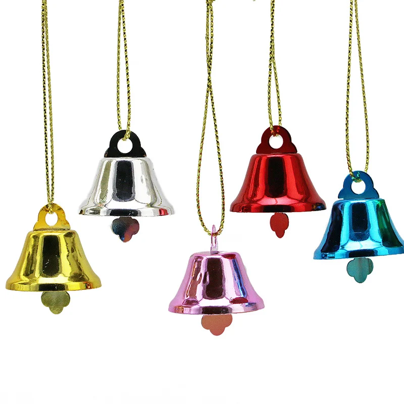 (20pcs/pack)25mm Colorful Bell Pendant Christmas Tree Holiday Party Decoration Handicrafts Creative Collar Bell DIY Wind Chime