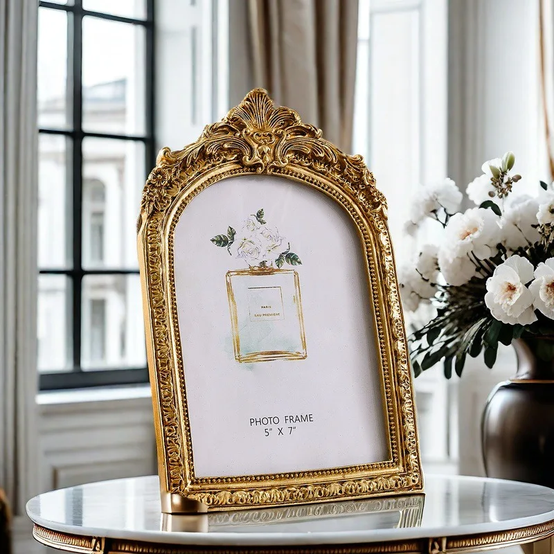 

Elegant Vintage Gold Resin Picture Frame - Baroque style with intricate gold decorative design Antique vintage decoration.