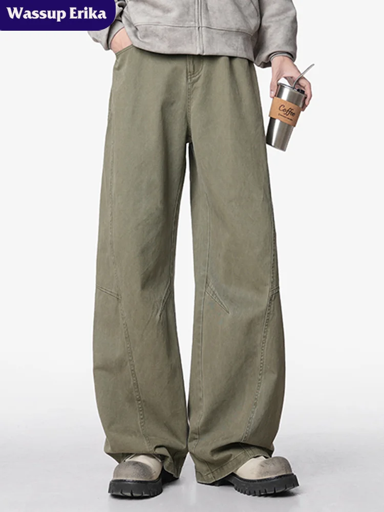 

Wassup Erika American Retro Knife Work Pants Men's Spring New Casual Straight Leg Wide Leg Jeans Loose Fit Straight Pants