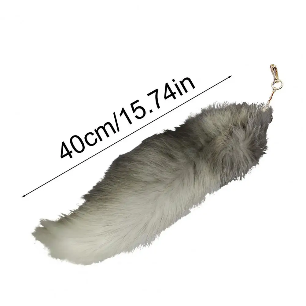 إكسسوارات تنكرية كبيرة الحجم، سلسلة مفاتيح على شكل ذيل الثعلب المقلد لحقائب الظهر، زخرفة ساحرة إضافية للحفلات التنكرية، سهلة التركيب على الثعلب