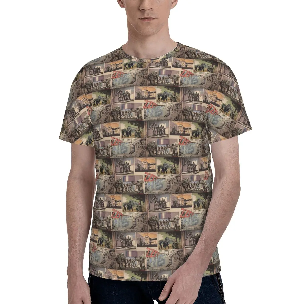 COD Zombies Kino Der Toten Loading Screen T-Shirt for Men Cotton T Shirts Men's Short Sleeve Round Neck Summer Clothes Tops