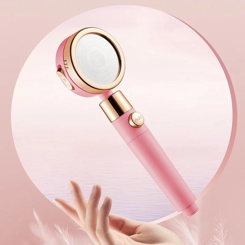 Pink Gold Pressurized Rain Shower Head Hand Spray Set, Affordable Luxury, Modern Style and Shower Hose and Bracket