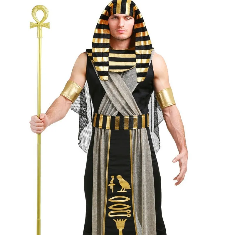 أزياء الهالوين فرعون الملك الزي الملكة أداء المدرسة اللعب التمثيل زي المهرجان المصري التقليدي دكتور