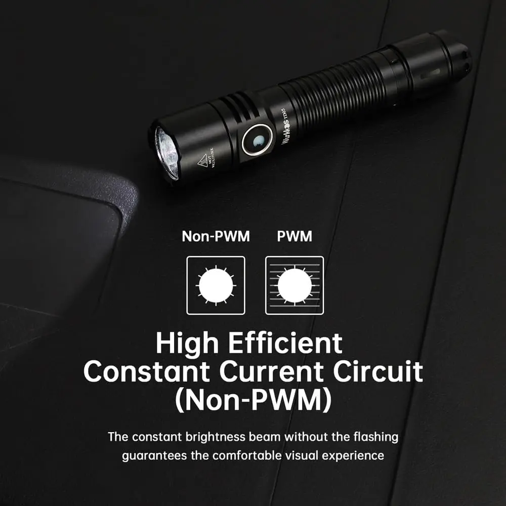 Wurkkos TD05 18650 Self Defense EDC Light Rechargeable Tactical Flashlight 1800LM LED Lamp IP68 Outdoor Lighting Dual Switch