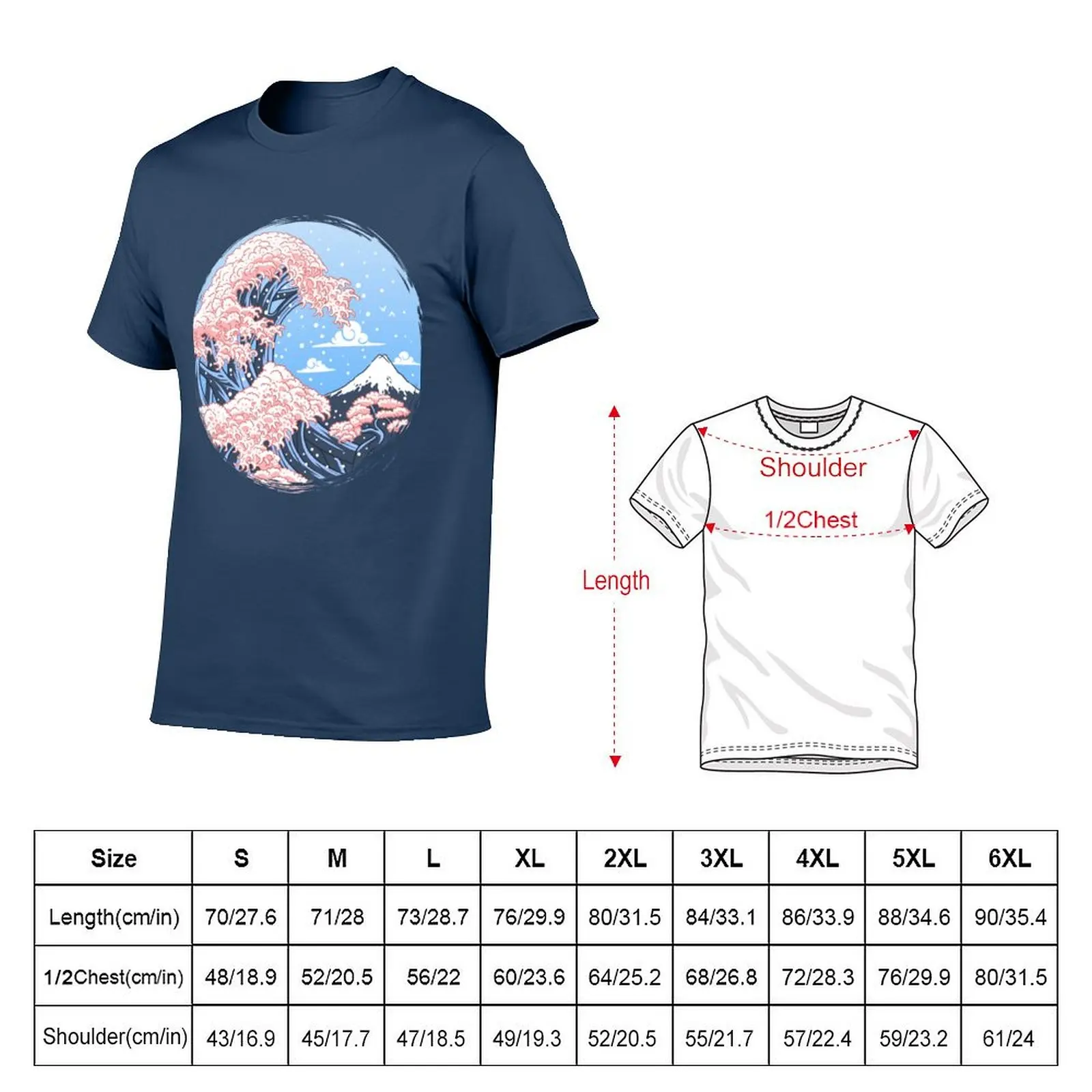 Tree Cherry Wave T-Shirt Creative Graphic Tee Shirt