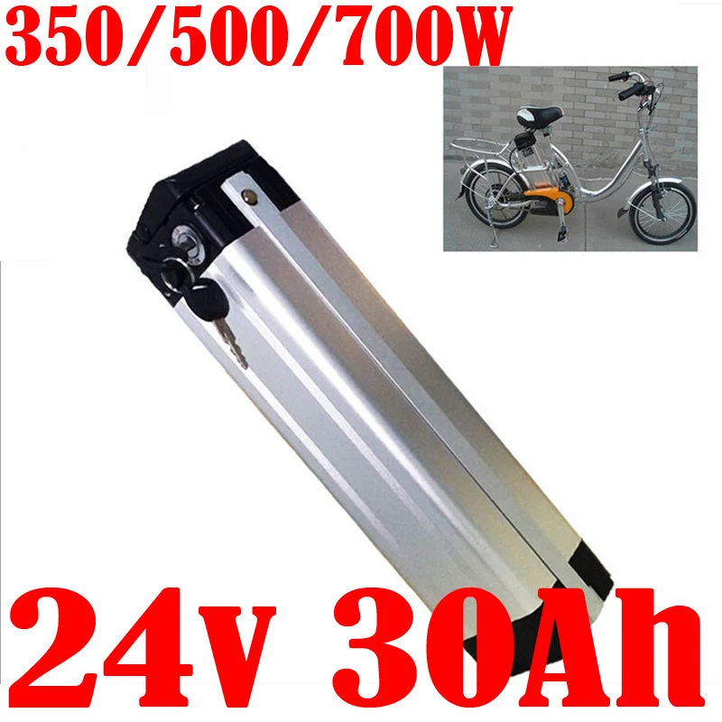 

24v silver Fish lithium ebike batterie Akku 500W 700W 7S 24v 10ah 13ah 15ah 20ah 20ah 25ah 30ah electric bike 18650 battery pack