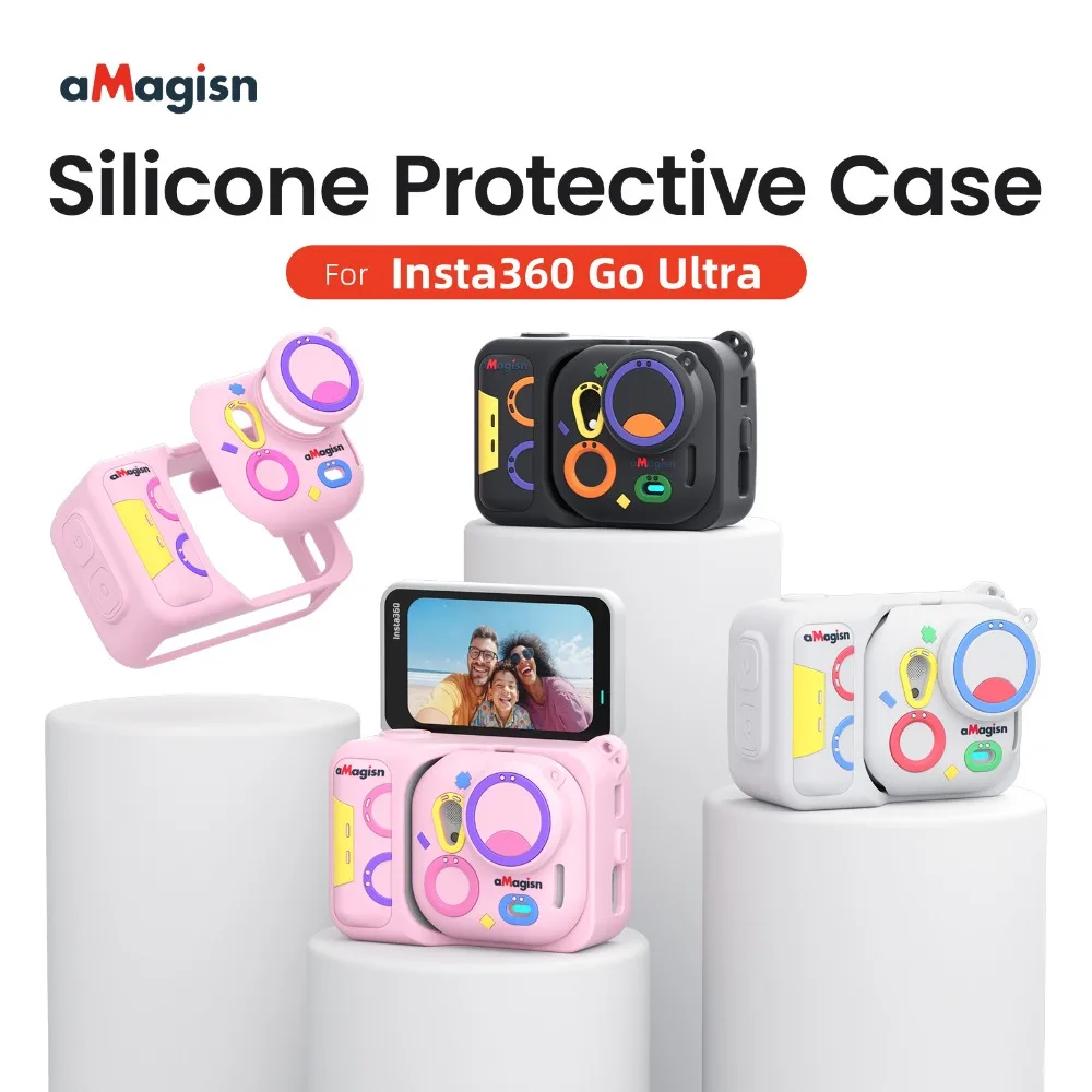 aMagisn Cute Silicone Case for Insta360 Go Ultra , Protectiv