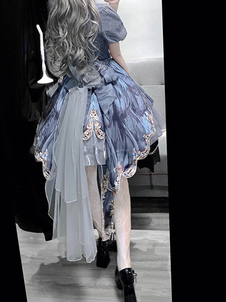 

Ele Lolita JSK Dr Set Adult Size Miss Princ Sve High Waist Faion Ensemble Polyester Fiber Princ Sle Long ...