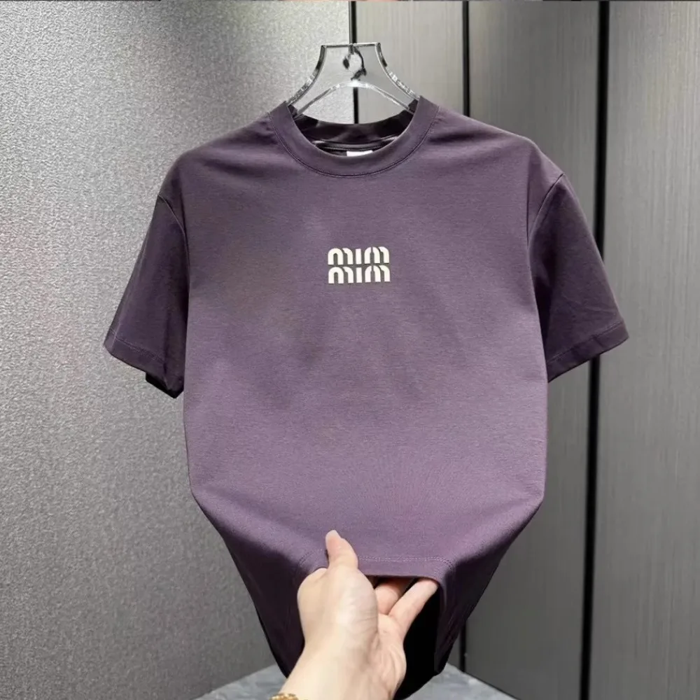 2025 Estate Italian Tide Brand Ultima stampa di lettereT-shirt Stili da uomo e da donna Allentato e traspirante Y2K Mi U